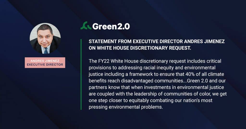 Statement from Executive Director Andres Jimenez on White House Discretionary Request.